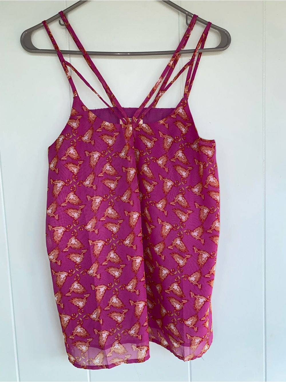 entro Fuchsia Floral Double-Strap Tank Top